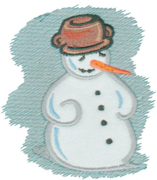 Picture of Frosty Snowman Applique Machine Embroidery Design