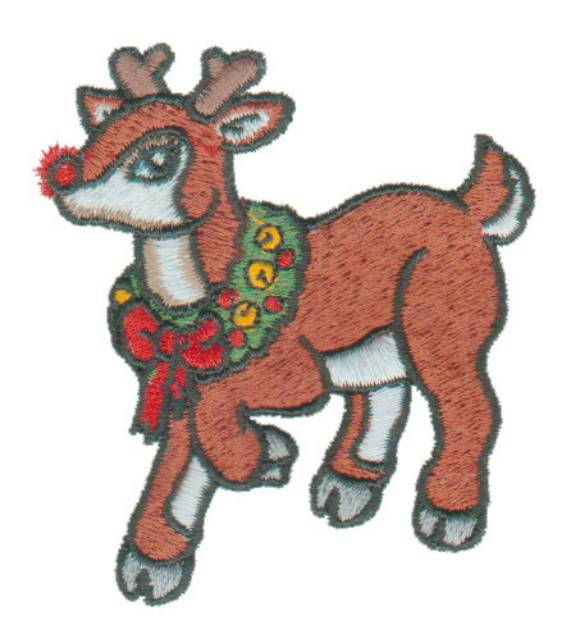 Picture of Rudolph the Reindeer Machine Embroidery Design
