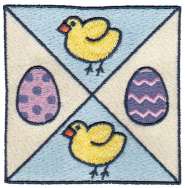 Picture of Eggs & Chicks Square Machine Embroidery Design
