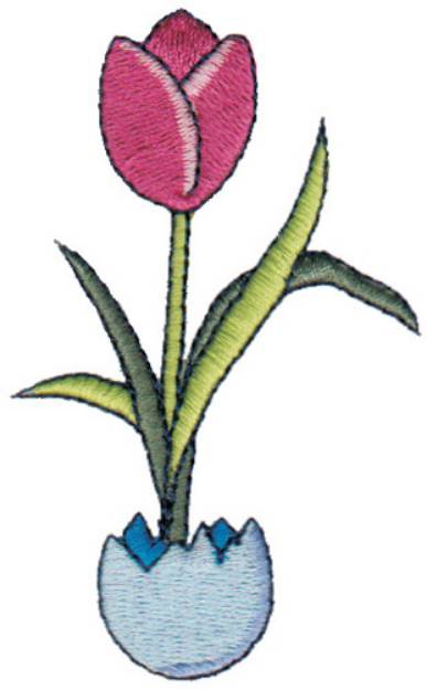 Picture of Tulip In Egg Machine Embroidery Design