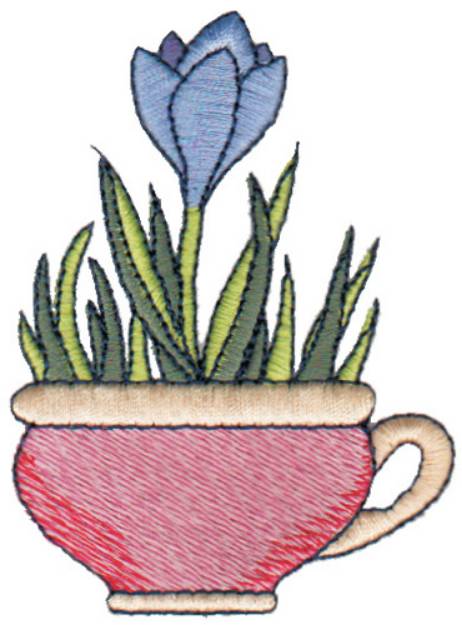 Picture of Crocus In Mug Machine Embroidery Design