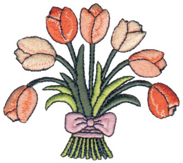 Picture of Tulip Bouquet Machine Embroidery Design