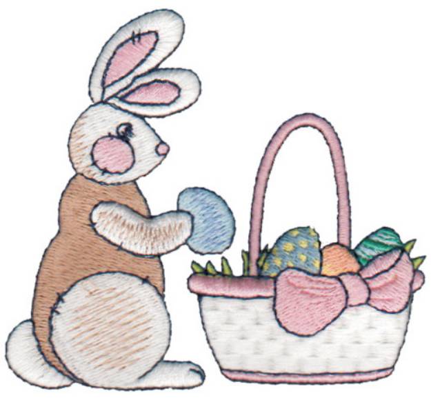 Picture of Rabbit Hiding Eggs Machine Embroidery Design