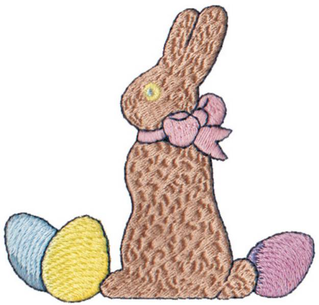 Picture of Chocolate Easter Bunny Machine Embroidery Design