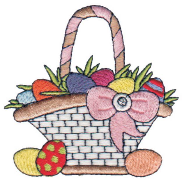 Picture of Basket of Eggs Machine Embroidery Design