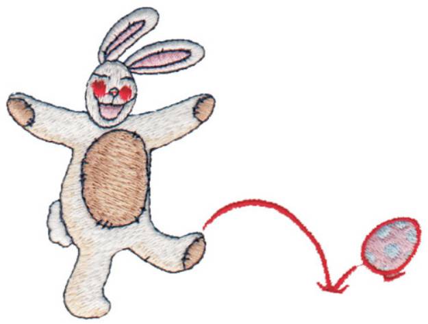 Picture of Rabbit Playing With Eggs Machine Embroidery Design