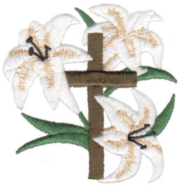 Picture of Easter Lilies Machine Embroidery Design
