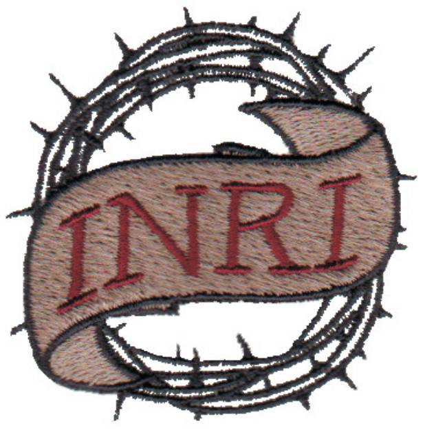 Picture of INRI Crown Of Thorns Machine Embroidery Design