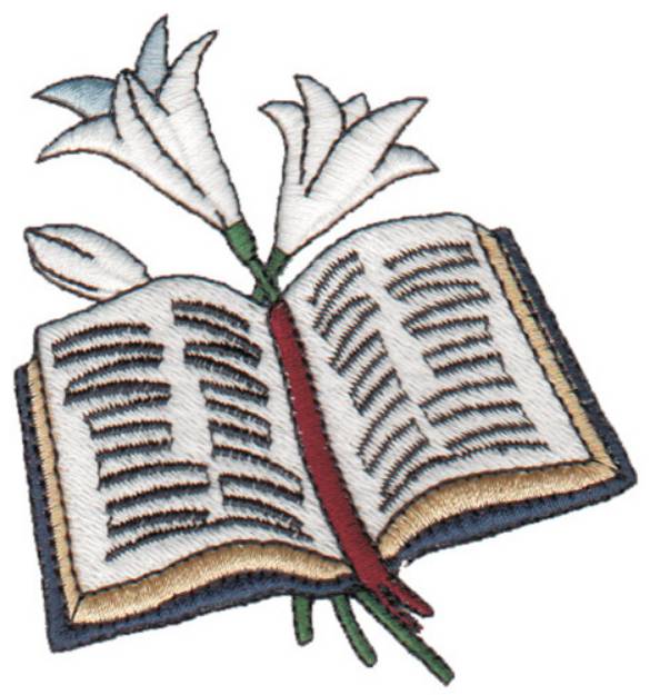 Picture of Bible & Lilies Machine Embroidery Design