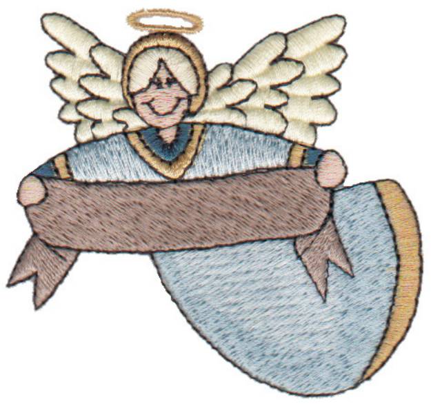 Picture of Angel With Banner Machine Embroidery Design