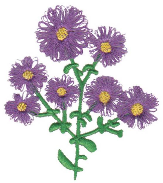 Picture of Purple Aster Machine Embroidery Design