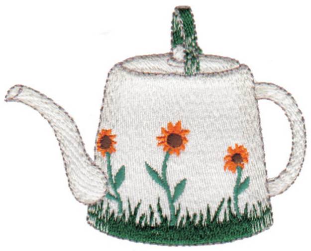 Picture of Sunflower Teapot Machine Embroidery Design