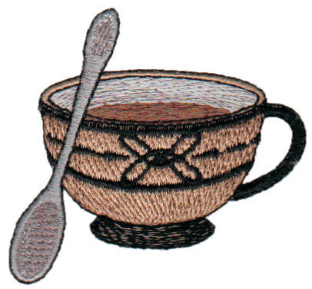 Picture of Cup & Spoon Machine Embroidery Design