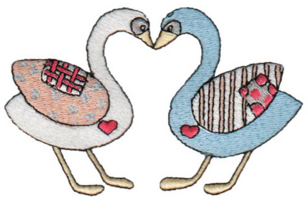 Picture of Kissing Geese Machine Embroidery Design