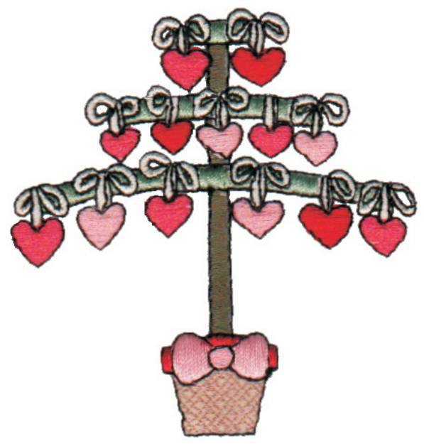 Picture of Valentine Tree Machine Embroidery Design