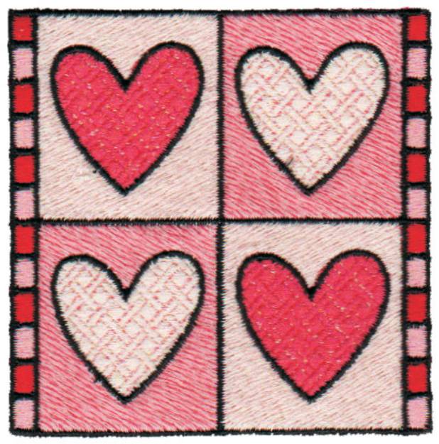 Picture of Heart Quilt Square Machine Embroidery Design