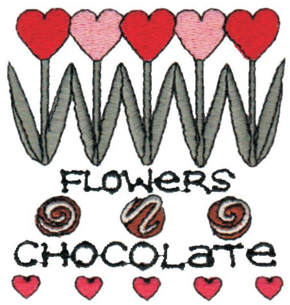 Picture of Flowers & Chocolate Machine Embroidery Design