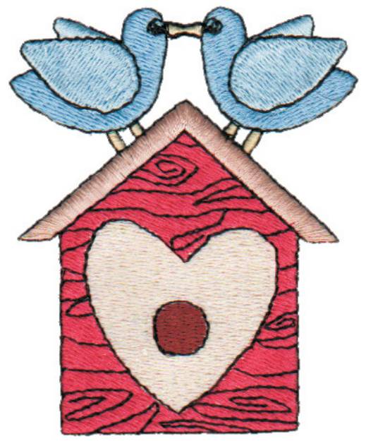 Picture of Lovely Birdhouse Machine Embroidery Design