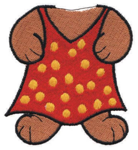 Picture of Bear Body In A Dress Machine Embroidery Design