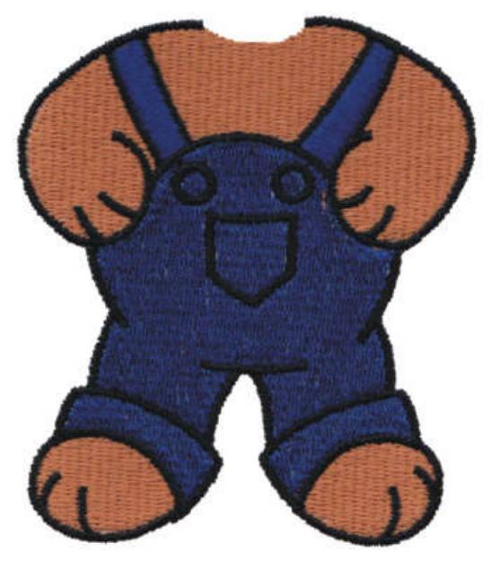 Picture of Bear Body In Overalls Machine Embroidery Design