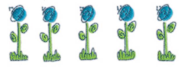 Picture of Row Of Blue Flowers Machine Embroidery Design