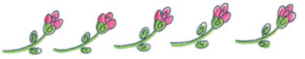 Picture of Row Of Pink Flowers Machine Embroidery Design