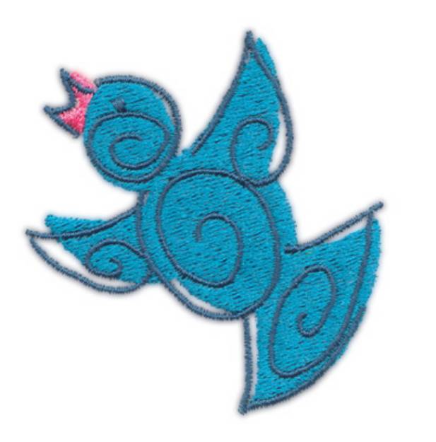 Picture of Blue Birdie 1 Machine Embroidery Design
