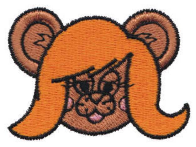 Picture of Long Haired Girl Bear Head Machine Embroidery Design