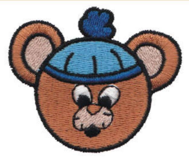 Picture of Bear Head In Stocking Cap Machine Embroidery Design