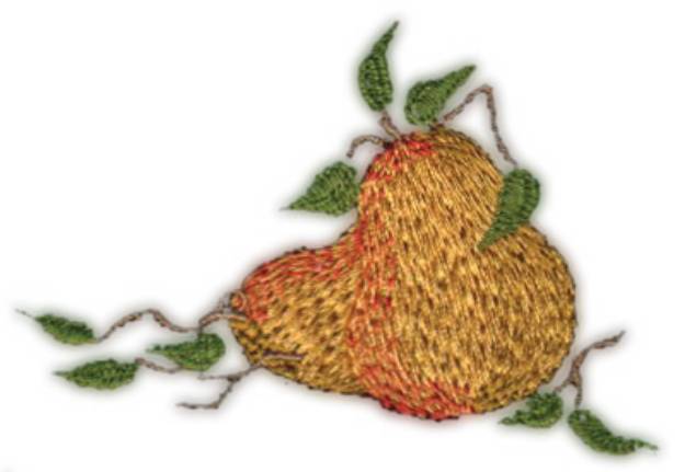 Picture of Two Pears Machine Embroidery Design