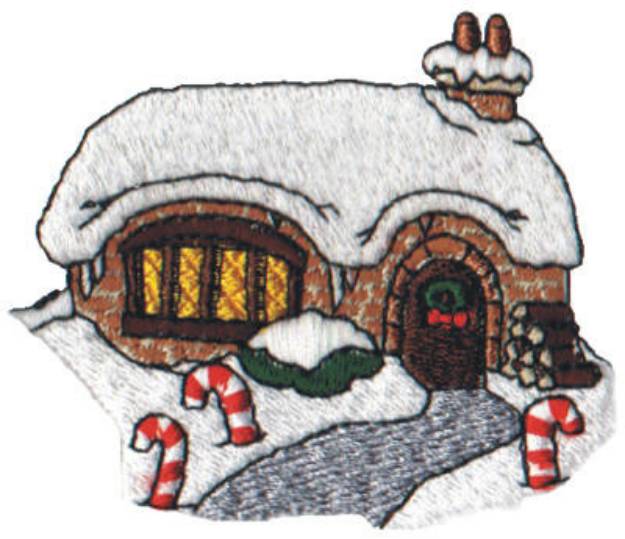 Picture of Snow Globe Cottage Machine Embroidery Design