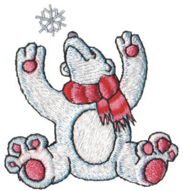 Picture of Snow Globe Polar Bear Machine Embroidery Design