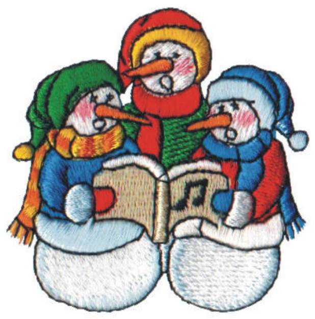 Picture of Snow Globe Snowmen Carolers Machine Embroidery Design