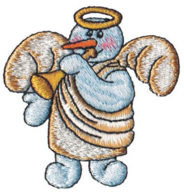 Picture of Snow Globe Angel Snowman Machine Embroidery Design