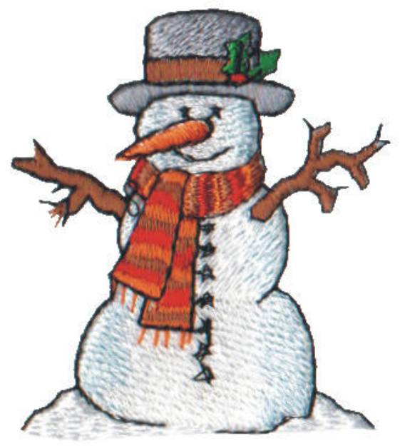 Picture of Snow Globe Classic Snowman Machine Embroidery Design