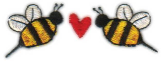 Picture of Heart Bees Machine Embroidery Design