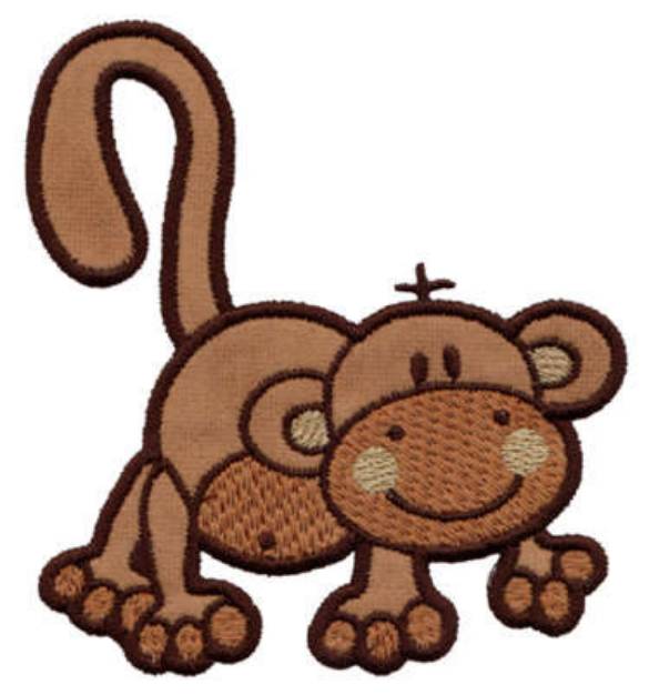 Picture of Monkey Applique Machine Embroidery Design