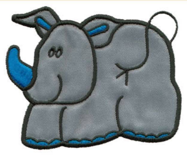 Picture of Rhino Applique Machine Embroidery Design