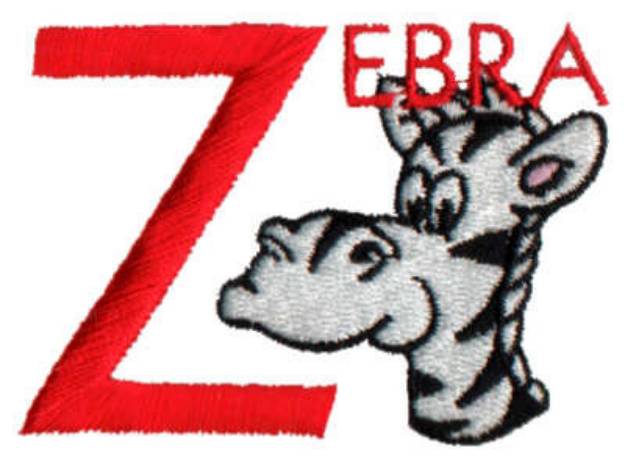 Picture of Kiddie Alphabet Z Machine Embroidery Design