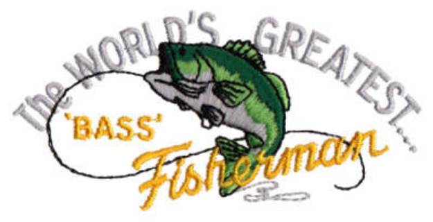 Picture of Greatest Bass Fisherman Machine Embroidery Design