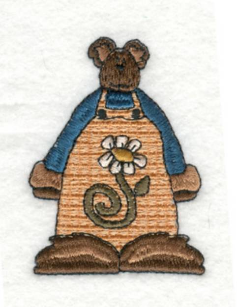 Picture of Bear Man In Overalls Machine Embroidery Design