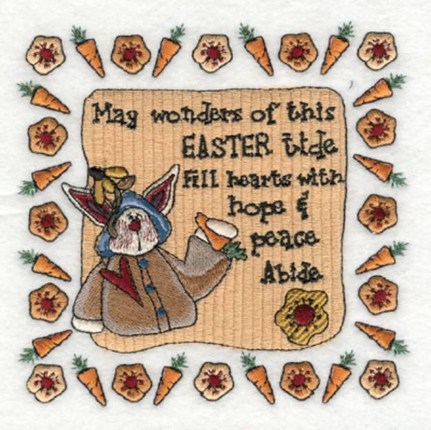 Picture of Carrot Border & Rabbit Machine Embroidery Design