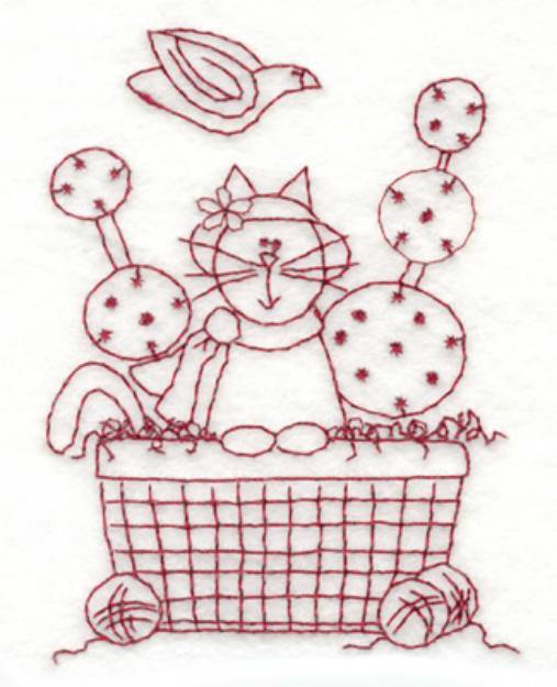 Picture of Easter Kitty Machine Embroidery Design