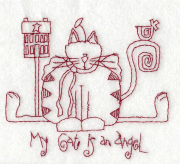 Picture of My Cat Is An Angel Machine Embroidery Design