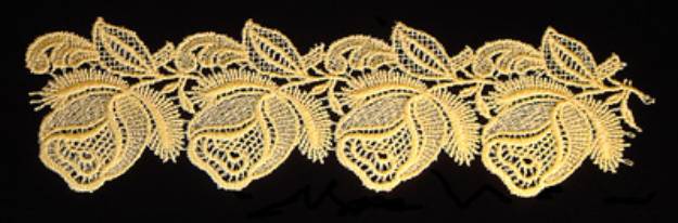 Picture of Lace Floral Border Machine Embroidery Design