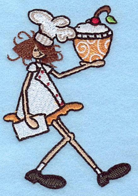 Picture of Chef with Dessert Machine Embroidery Design