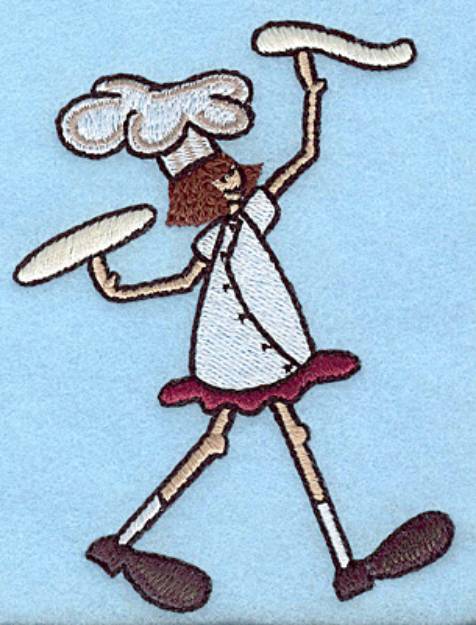 Picture of Chef with Pizza Machine Embroidery Design
