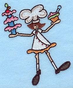 Picture of Chef with Double Dessert Machine Embroidery Design