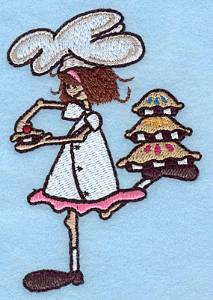 Picture of Chef with Pies Machine Embroidery Design