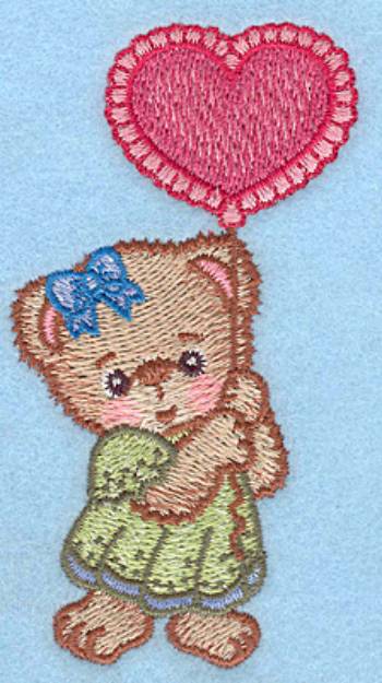 Picture of Girl Bear with Balloon Machine Embroidery Design